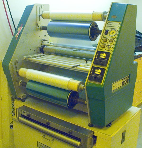 front view of laminator used for resist application