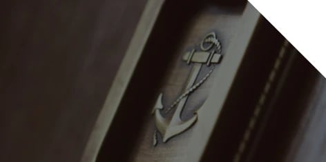 Anchor Etched Into Metal Sign